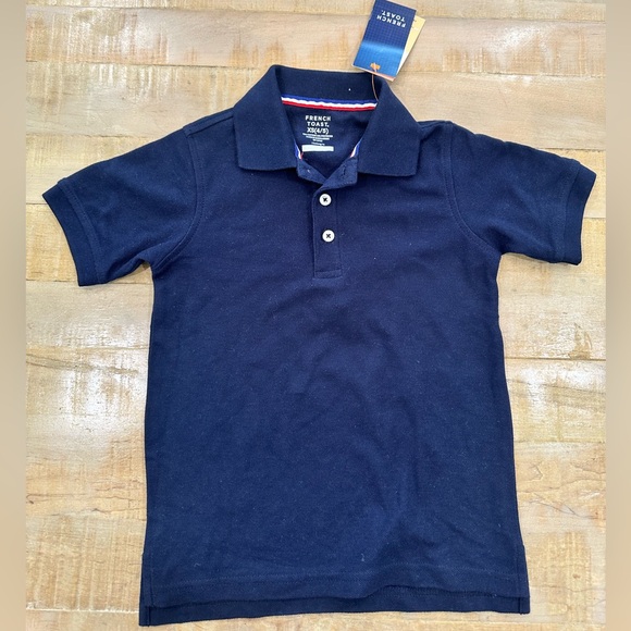2 boys school uniform polo short sleeve shirts white navy Nautica French toast - Picture 4 of 14